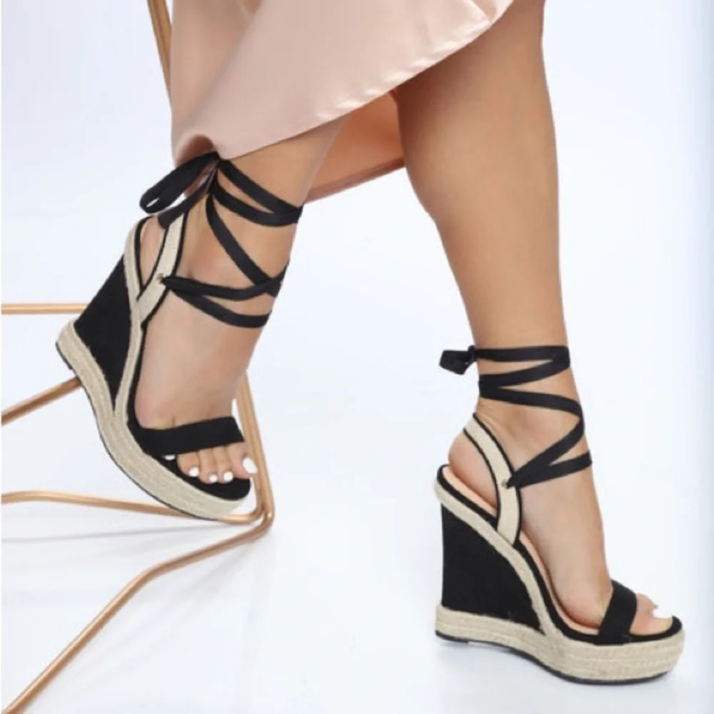 Fashion Nova Get On My Level Wedges - Black - Picture 5 of 15